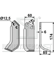 PAS-05R Nóż glebogryzarki, prawy PAS-05R.97