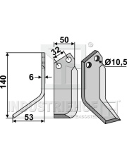 PAS-09L Nóż glebogryzarki, lewy PAS-09L.97