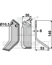 PAS-09R Nóż glebogryzarki, prawy PAS-09R.97