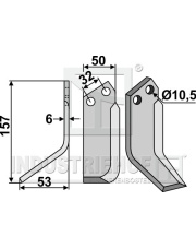 PAS-11L Nóż glebogryzarki, lewy PAS-11L.97
