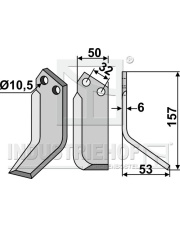 PAS-11R Nóż glebogryzarki, prawy PAS-11R.97
