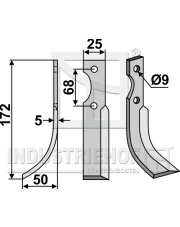 PAS-12L Nóż glebogryzarki, lewy PAS-12L.97