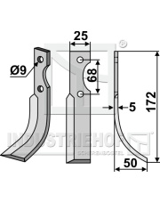 PAS-12R Nóż glebogryzarki, prawy PAS-12R.97
