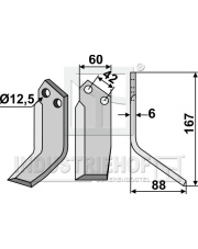 PAS-13R Nóż glebogryzarki, prawy PAS-13R.97
