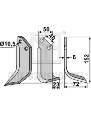 PAS-15R Nóż glebogryzarki, prawy PAS-15R.97