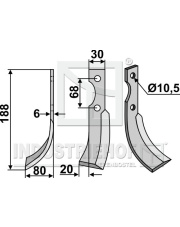 PAS-16L Nóż glebogryzarki, lewy PAS-16L.97