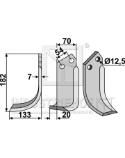 PEG-01L Nóż glebogryzarki, lewy PEG-01L.97