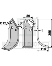 PEG-02R Nóż glebogryzarki, prawy PEG-02R.97