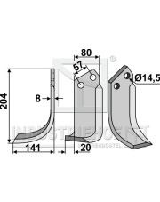 PEG-03L Nóż glebogryzarki, lewy PEG-03L.97