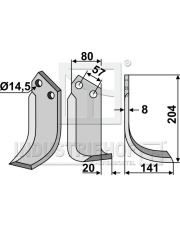 PEG-03R Nóż glebogryzarki, prawy PEG-03R.97