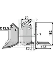 PEG-08R Nóż glebogryzarki, prawy PEG-08R.97