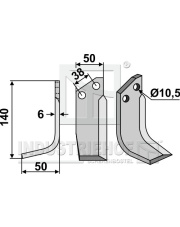PEG-09L Nóż glebogryzarki, lewy PEG-09L.97