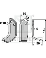 PEG-09R Nóż glebogryzarki, prawy PEG-09R.97