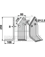 PEG-10L Nóż glebogryzarki, lewy PEG-10L.97