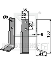 PEG-47R Nóż glebogryzarki, prawy PEG-47R.97