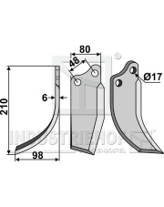 POL-02L Nóż glebogryzarki, lewy POL-02L.97