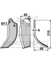 POL-02R Nóż glebogryzarki, prawy POL-02R.97