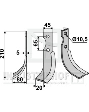 ROT-02L Nóż glebogryzarki, lewy ROT-02L.97