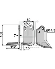 SAN-01L Nóż glebogryzarki, lewy SAN-01L.97