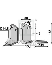 SAN-01R Nóż glebogryzarki, prawy SAN-01R.97