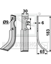 SEP-01R Nóż glebogryzarki, prawy SEP-01R.97