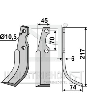 SEP-03R Nóż glebogryzarki, prawy SEP-03R.97