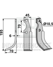 SEP-04L Nóż glebogryzarki, lewy SEP-04L.97