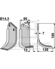 SIM-07R Nóż glebogryzarki, prawy SIM-07R.97