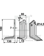SIM-09L Nóż glebogryzarki, lewy SIM-09L.97