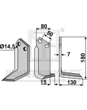 SIM-09R Nóż glebogryzarki, prawy SIM-09R.97