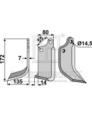SIM-11L Nóż glebogryzarki, lewy SIM-11L.97
