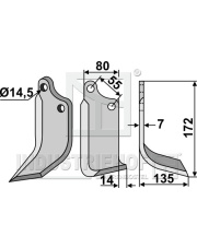 SIM-11R Nóż glebogryzarki, prawy SIM-11R.97