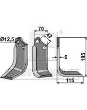 SIM-23R Nóż glebogryzarki, prawy SIM-23R.97