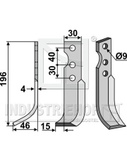 SOL-02L Nóż glebogryzarki, lewy SOL-02L.97