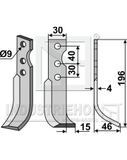 SOL-02R Nóż glebogryzarki, prawy SOL-02R.97
