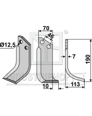 SOV-02R Nóż glebogryzarki, prawy SOV-02R.97