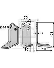 SOV-06R Nóż glebogryzarki, prawy SOV-06R.97