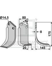 SOV-11R Nóż glebogryzarki, prawy SOV-11R.97