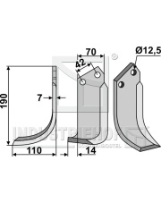 TOR-05L Nóż glebogryzarki, lewy TOR-05L.97