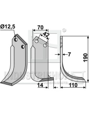 TOR-05R Nóż glebogryzarki, prawy TOR-05R.97