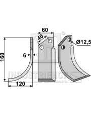 TOR-06L Nóż glebogryzarki, lewy TOR-06L.97