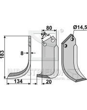 TOR-07L Nóż glebogryzarki, lewy TOR-07L.97