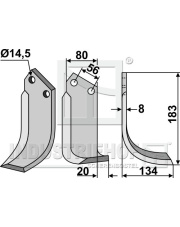 TOR-07R Nóż glebogryzarki, prawy TOR-07R.97