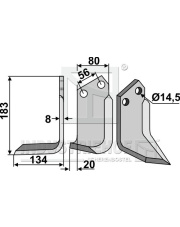 TOR-10L Nóż glebogryzarki, lewy TOR-10L.97