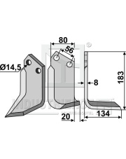 TOR-10R Nóż glebogryzarki, prawy TOR-10R.97