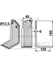 TOR-11R Nóż glebogryzarki, prawy TOR-11R.97