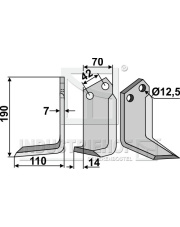 TOR-12L Nóż glebogryzarki, lewy TOR-12L.97