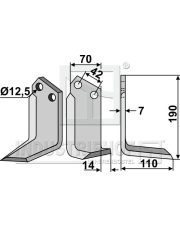 TOR-12R Nóż glebogryzarki, prawy TOR-12R.97