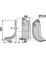TOR-14L Nóż glebogryzarki, lewy TOR-14L.97