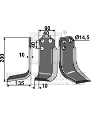 TOR-31L Nóż glebogryzarki, lewy TOR-31L.97